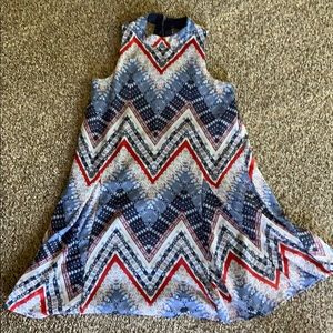 Red, white, and blue chevron dress